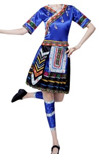 Design Miao costumes, custom-made Miao and Yi clothes, Yi female minority performance costumes, Tujia dance costumes, ethnic style SKDO019 45 degree